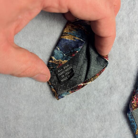 VTG Christian Dior Necktie Mens Classic Multicolor Abstract Italy All Silk Woven - Picture 4 of 8